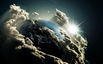 Картинка космос земля планета тучи атмосфера