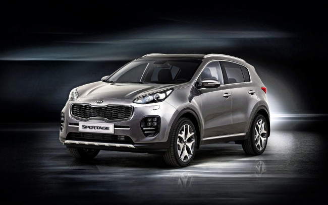 Обои картинки фото автомобили, kia, серебристый, киа, sportage