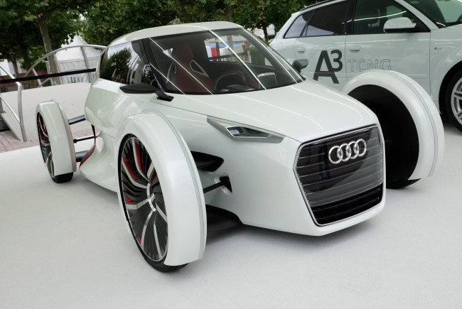 Обои картинки фото audi urban concept 2011, автомобили, выставки и уличные фото, concept, audi, urban, выставка, белый, 2011