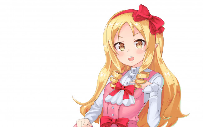 Обои картинки фото аниме, eromanga-sensei, девушка, взгляд, фон