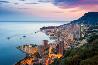 обоя города, монте-карло , монако, панорама