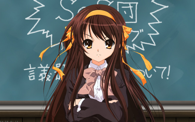 Обои картинки фото аниме, the, melancholy, of, haruhi, suzumiya