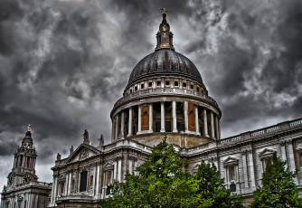 Картинка города лондон великобритания облака купол