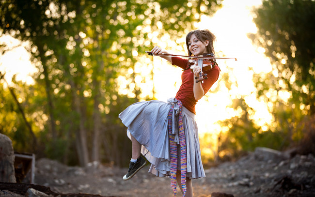 Обои картинки фото музыка, lindsey, stirling, скрипачка