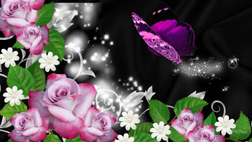 Картинка разное компьютерный+дизайн цветы бабочка