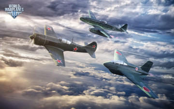 Картинка world+of+warplanes видео+игры лавочкин ла-11 авиация истребители самолеты облака небо