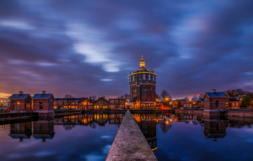 Картинка rotterdam города -+огни+ночного+города огни ночь