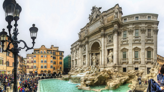 Обои картинки фото fontana de trevi,  roma, города, рим,  ватикан , италия, фонтан