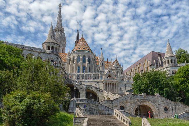 Обои картинки фото fishermans bastion, города, будапешт , венгрия, храм