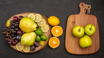 Картинка еда фрукты +ягоды фейхоа яблоки лимоны айва