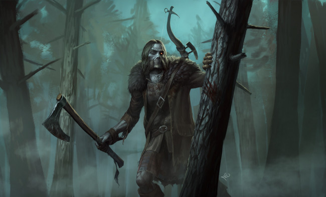 Обои картинки фото видео игры, world of warcraft, воин, топор, лес