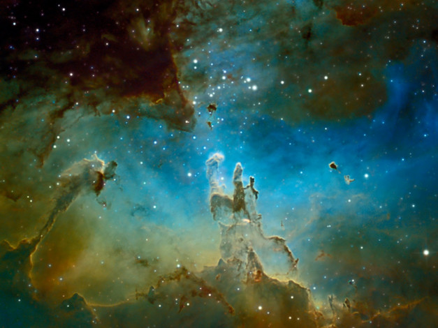 Обои картинки фото м16, туманность, орла, космос, галактики, туманности