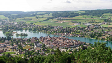 Картинка швейцария шаффхаузен штайн на рейне города панорамы