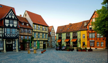 Картинка германия кведлинбург города улицы площади набережные дома улица