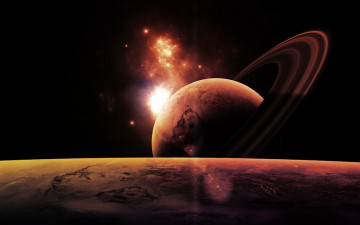Картинка космос арт туманность кольцо вселенная планеты