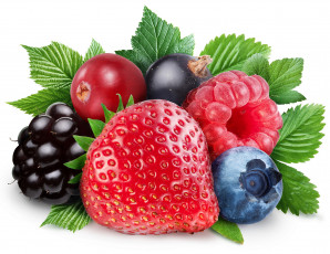 Картинка еда фрукты +ягоды ежевика клубника смородина ягоды голубика малина