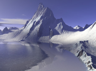 Картинка 3д+графика природа+ nature горы снег