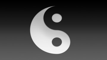 обоя 3д графика, инь-Янь , yin yang, фон, логотип