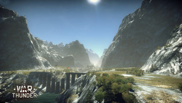 Картинка видео+игры war+thunder +world+of+planes мост река горы