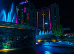 Картинка разное иллюминация подсветка фонтан здание