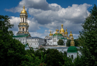 Картинка киев города киев+ украина собор деревья облака