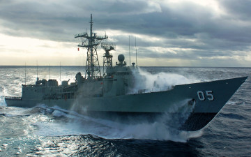 Картинка корабли крейсеры +линкоры +эсминцы эсминец мельбурн волны океан