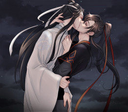 Картинка аниме mo+dao+zu+shi вэй усянь лань ванцзы поцелуй