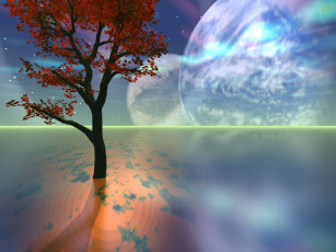 Картинка 3д графика nature landscape природа планеты дерево вода