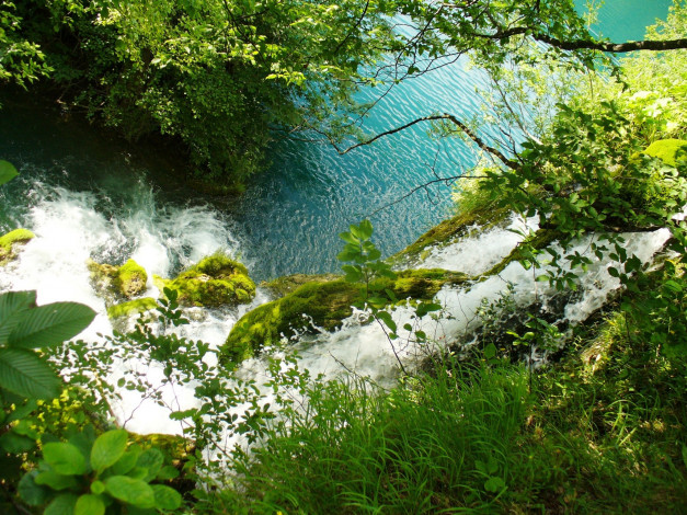 Обои картинки фото природа, реки, озера, поток, зелень, вода