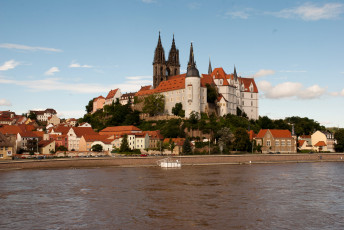 обоя castle, albrechtsburg, meissen, германия, города, дворцы, замки, крепости, река, замок