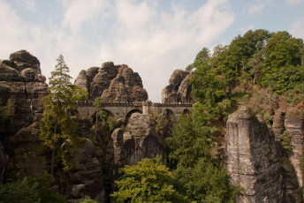 Картинка германия саксония ломен города мосты мост-крепость горы