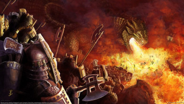 Картинка lynton levengood фэнтези драконы сражение люди битва