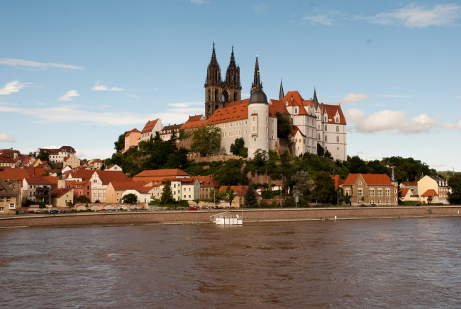 Обои картинки фото castle, albrechtsburg, meissen, германия, города, дворцы, замки, крепости, река, замок