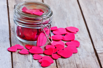 Картинка праздничные день+святого+валентина +сердечки +любовь розовые сердечки сердце доски банка