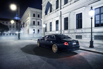 Картинка автомобили rolls-royce spofec black one 2015г темный