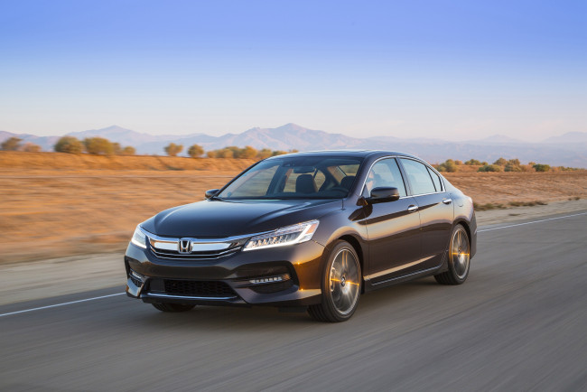 Обои картинки фото автомобили, honda, accord, 2016г, touring, us-spec, темный