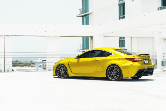 Обои картинки фото автомобили, lexus, yellow, rcf, жёлтый