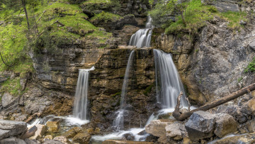 Картинка природа водопады речка скалы водопад