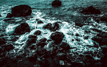 Картинка природа побережье камни волны