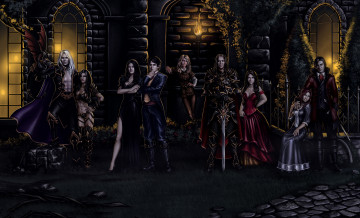 Картинка фэнтези вампиры девушки взгляд фон мужчины