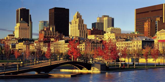 Обои картинки фото города, монреаль , канада, мост, река