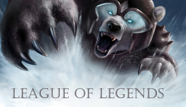 Обои картинки фото видео игры, league of legends, оскал, медведь, фон