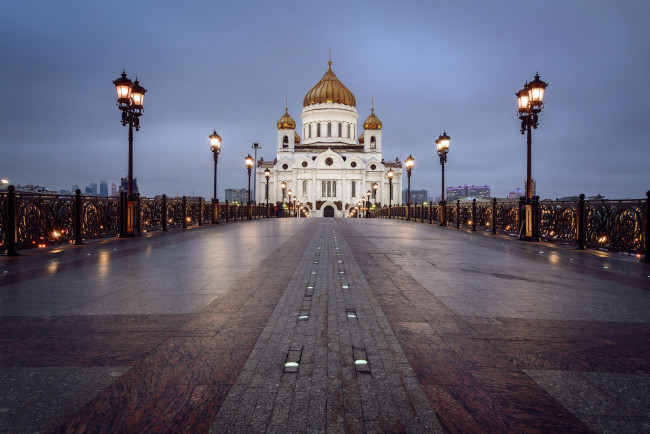 Обои картинки фото cathedral of christ the savior, города, москва , россия, простор