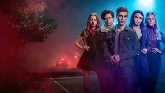 Обои картинки фото riverdale , сериал 2017 – , кино фильмы, сериал, драма, мелодрама, криминал, детектив, ривердэйл, lili, reinhart, camila, mendes, madelaine, petsch, лили, рейнхарт, камила, мендес, кей, джей, апа