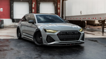 Картинка audi+rs6+avant+-+one+love автомобили audi grey trailer rs6 hre black wheels c8