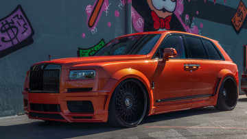 обоя колян, автомобили, rolls-royce, orange, rolls, royce, graffiti, monopoly, black, wheels, cullinan