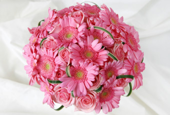 Картинка цветы букеты композиции розовый розы герберы