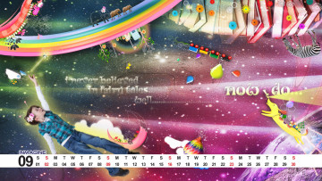 Картинка календари компьютерный дизайн слоны щенок радуга девочка
