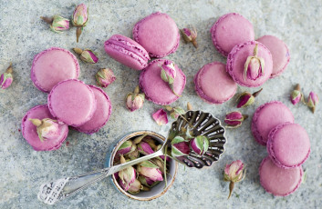 Картинка еда пирожные кексы печенье макаруны бутоны роз