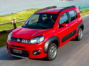 Картинка автомобили fiat uno way 2014г красный